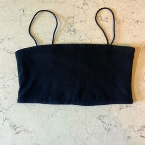 Black cropped tank top